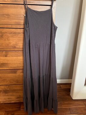 Z Supply Charcoal Tiered Spaghetti-Strap Maxi Dress